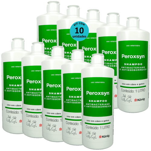 Kit 10 Shampoo Antibacteriano E Antisseborreico Peroxsyn König 1 Litro - König Kit 10 Shampoo Antibacteriano E Antisseborreico Peroxsyn König 1 Litro - König